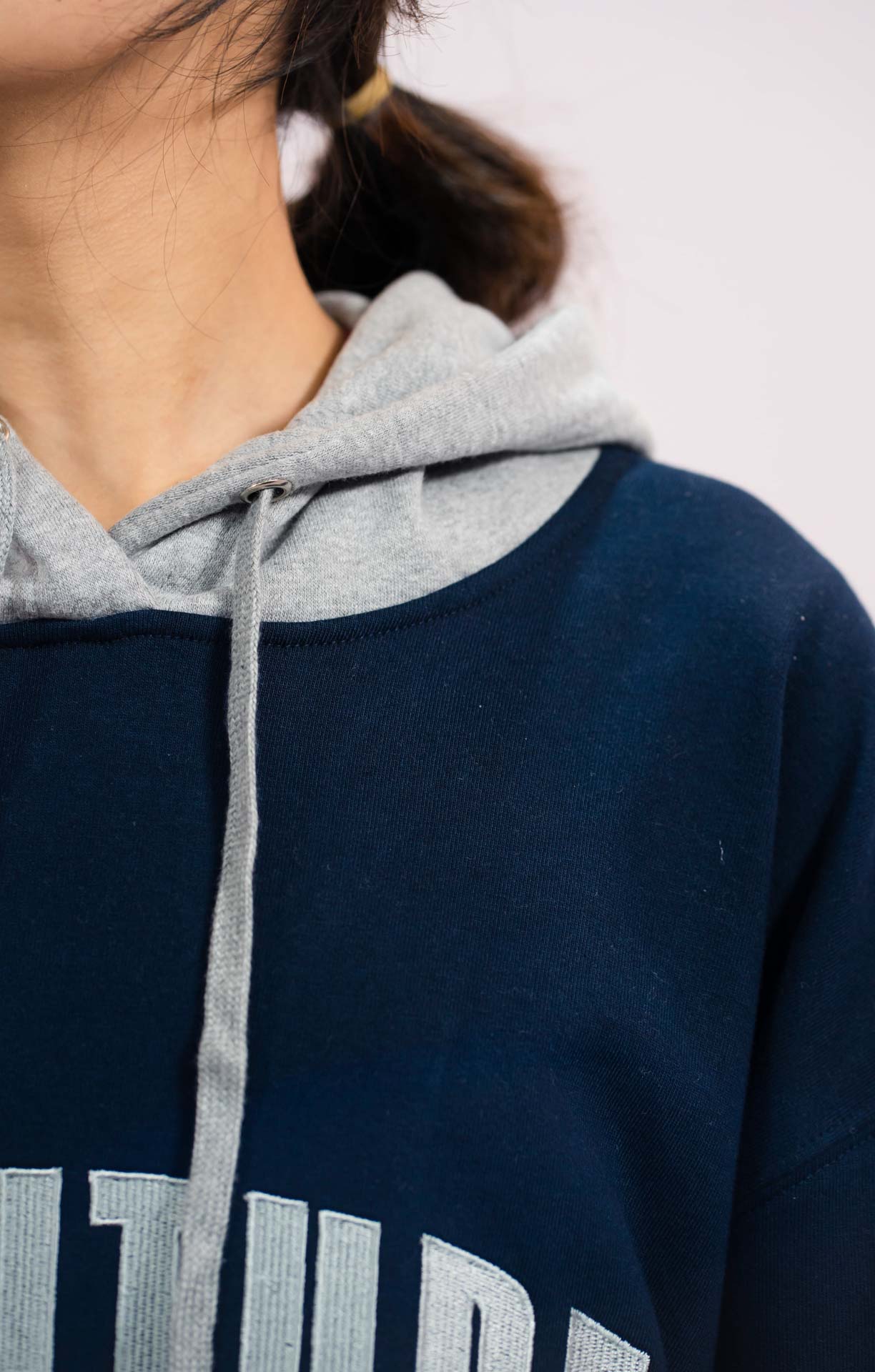 Blue Gratitude Embroidered 2 Color Hoodie